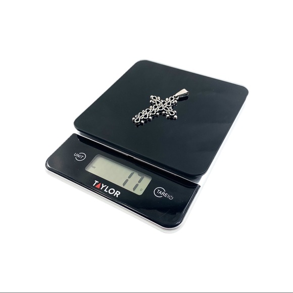 VTG Taxco Sterling Silver Modernist Cross Pendant - Picture 8 of 8